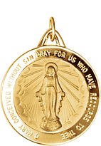 14K Yellow 25 mm Miraculous Medal