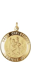 14K Yellow 20 mm St. Christopher Medal
