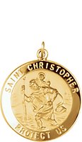 14K Yellow 22 mm St. Christopher Medal