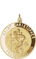14K Yellow 25 mm St. Christopher Medal