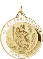 14K Yellow 29 mm St. Christopher Medal