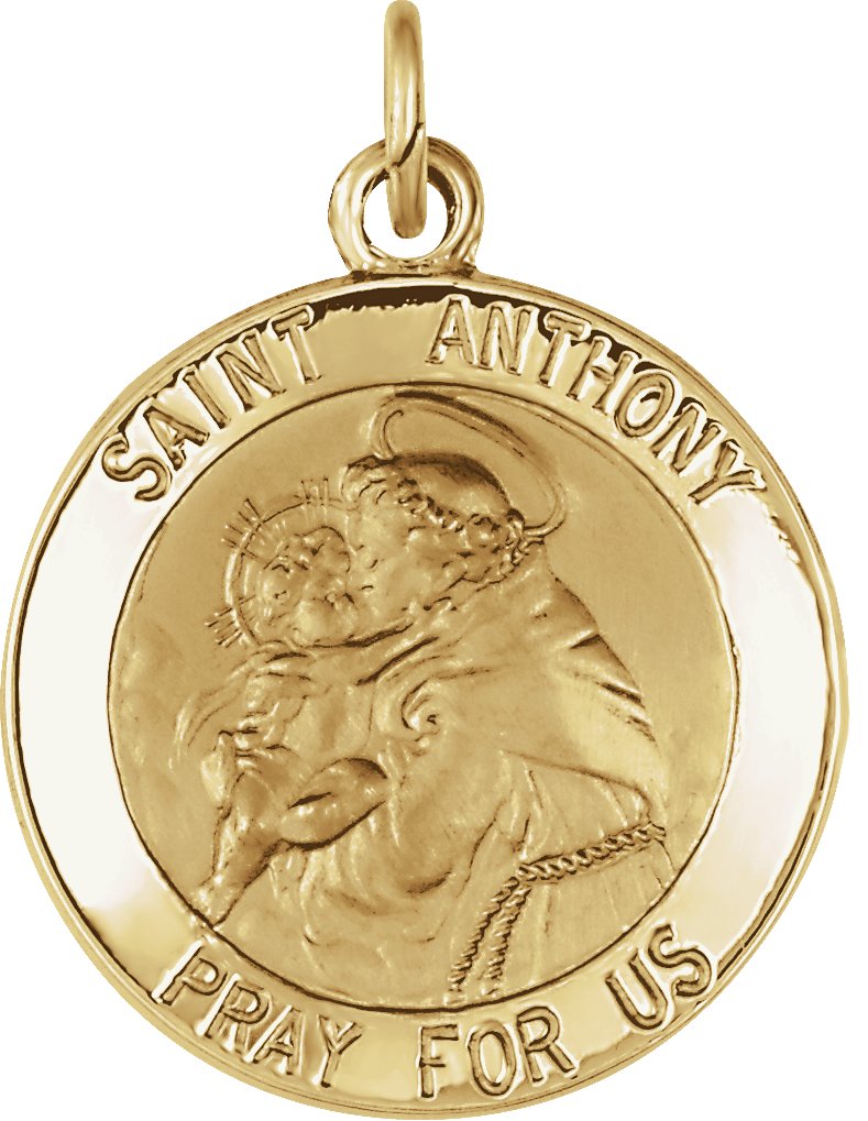 Round St. Anthony Medal Pendant 18mm Ref 312590