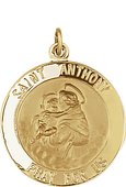 14K Yellow 22 mm St. Anthony Medal