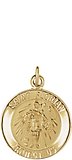 14K Yellow 15 mm Round St. Florian Medal