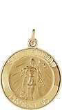 14K Yellow 18 mm Round St. Florian Medal