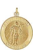 14K Yellow 22 mm Round St. Florian Medal
