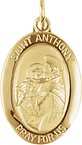 14K Yellow 19x13.5 mm St. Anthony of Padua Medal