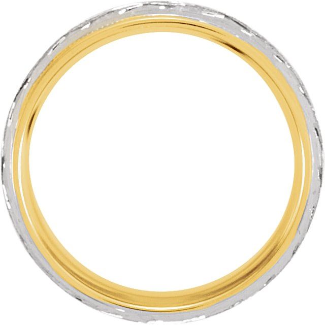 14K Yellow Gold-Plated Sterling Silver 7 mm Woven-Design Band Size 10