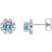 Sterling Silver Natural Aquamarine & .06 CTW Natural Diamond Earrings