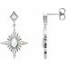 14K White Natural White Opal & 1/6 CTW Natural Diamond Star Earrings