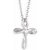 14K White 13.35x10.42 mm Youth Cross 16 18 inch Necklace Ref. 16616228