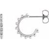 Sterling Silver 12.12 mm Beaded Hoop Earrings Ref. 16685691