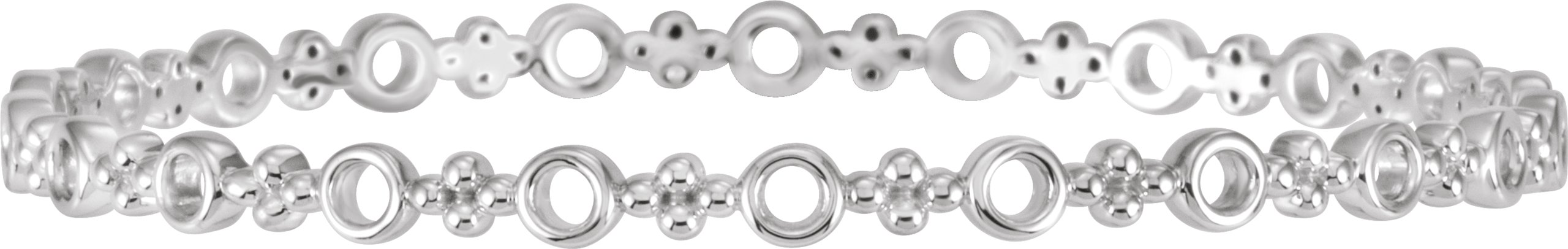 Sterling Silver 4.4 mm Geometric Bangle 7" Bracelet