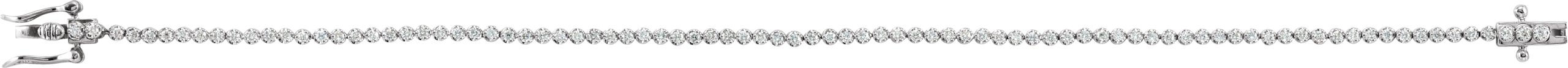 14K White 7/8 CTW Natural Diamond Line 7  Bracelet  