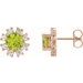 14K Rose Natural Peridot & .06 CTW Natural Diamond Earrings