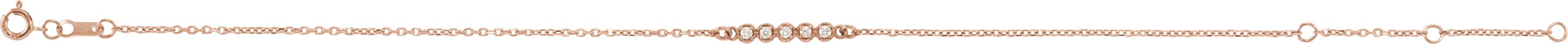 14K Rose .07 CTW Natural Diamond Bar 6 1/2-7 1/2 Bracelet