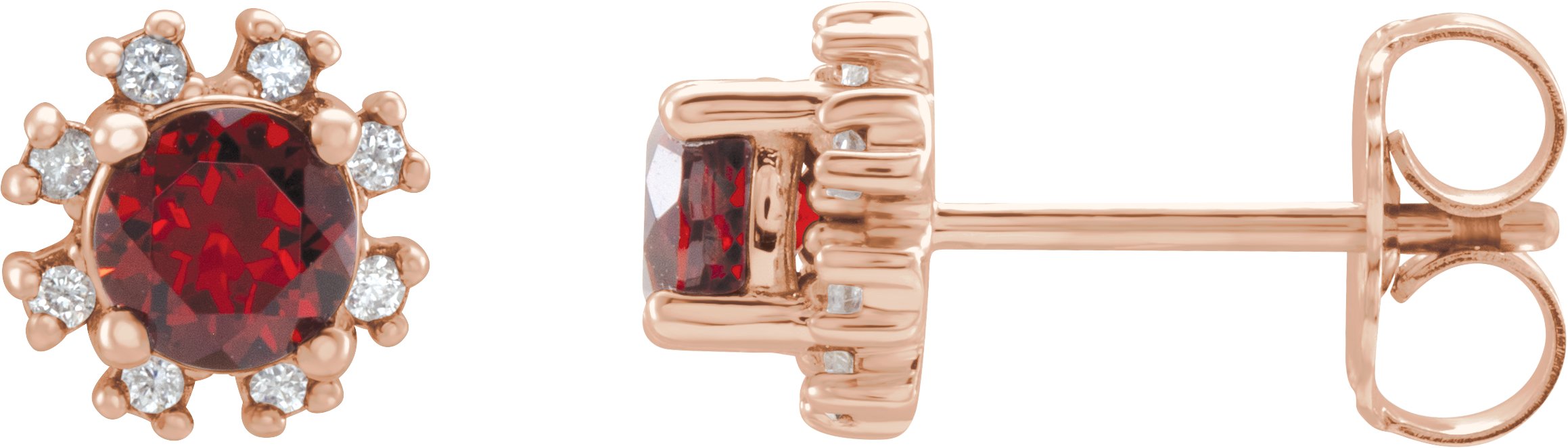 14K Rose Mozambique Garnet and .50 CTW Diamond Earrings Ref 15389538