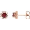 14K Rose Mozambique Garnet and .07 CTW Diamond Earrings Ref 15389145