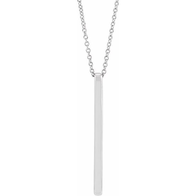 14K White Bar 16-18" Necklace