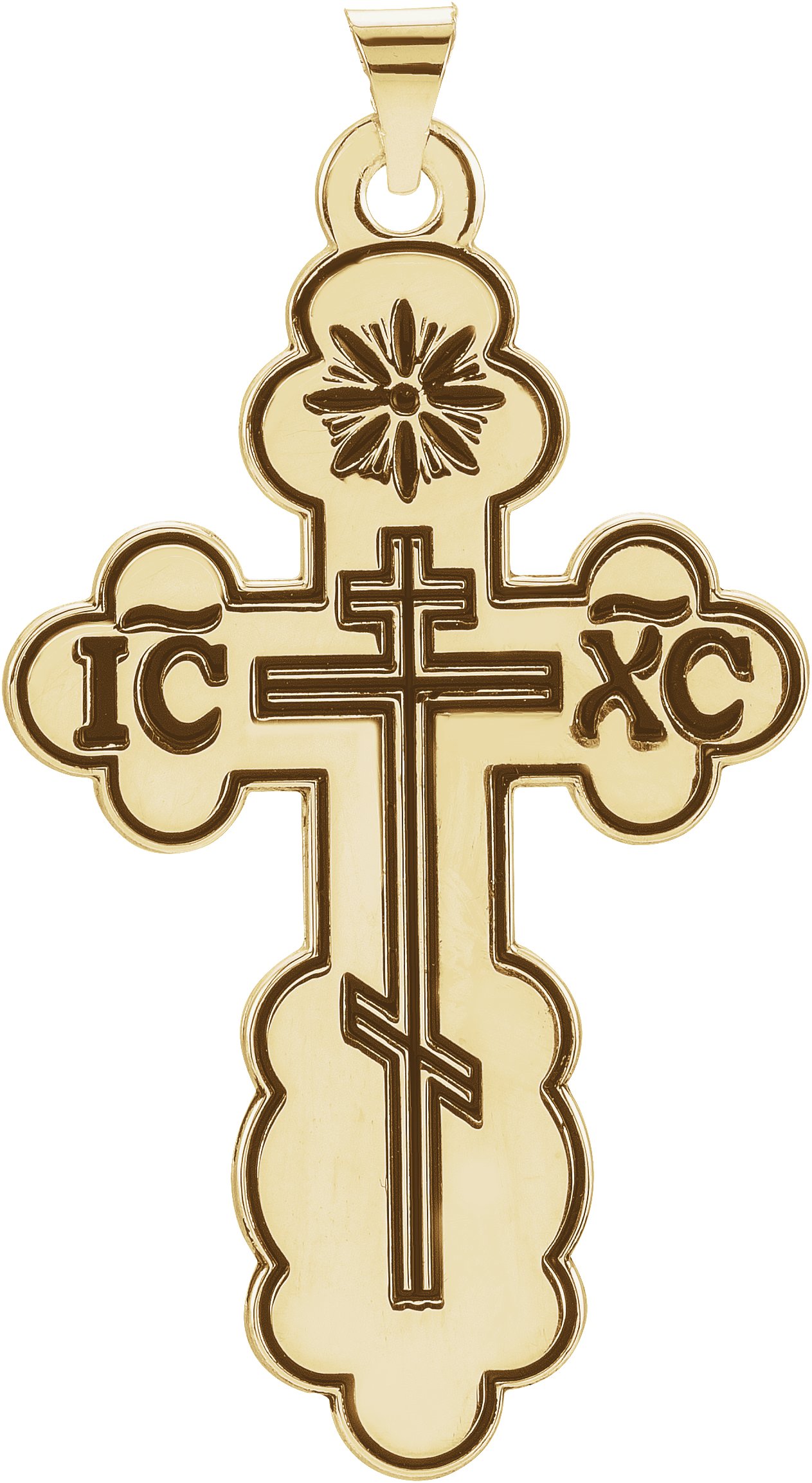 Orthodox Cross Pendant with Black Inlay