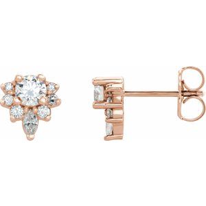 14K Rose 1/2 CTW Natural Diamond Earrings