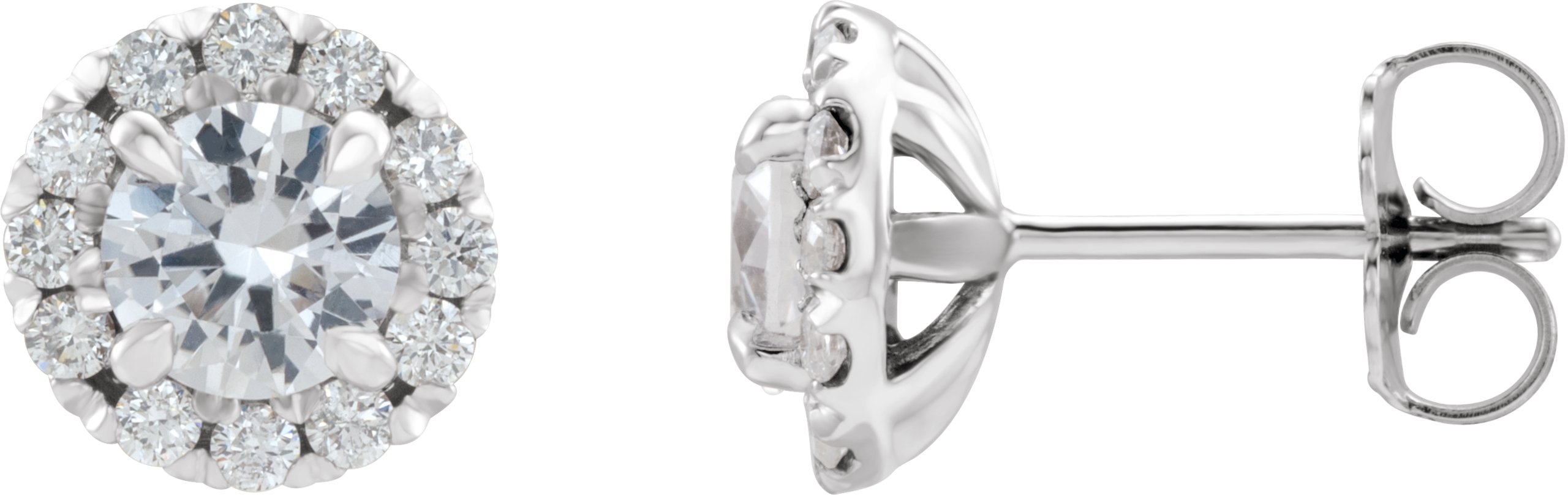 14K White .75 CTW Diamond Halo Style Earrings Ref 16042297