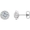 14K White .75 CTW Diamond Halo Style Earrings Ref 16042297