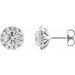 14K White 6 mm Natural White Sapphire & 1/3 CTW Natural Diamond Halo-Style Earrings