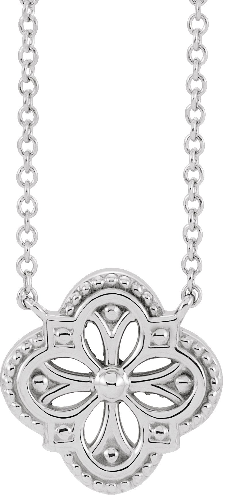 Sterling Silver Vintage-Inspired Clover 16" Necklace