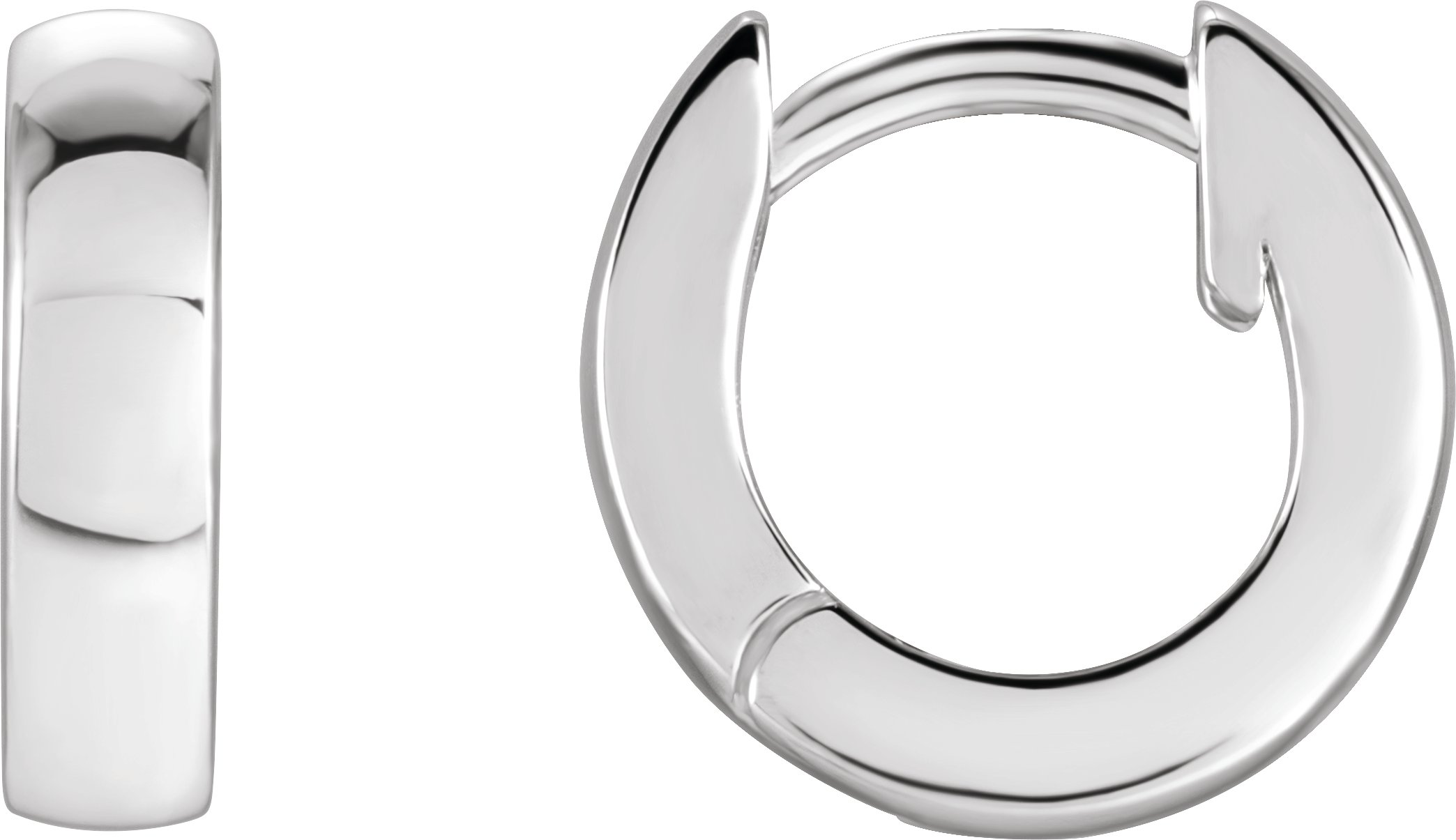 Platinum Hinged 9.5 mm Hoop Earrings