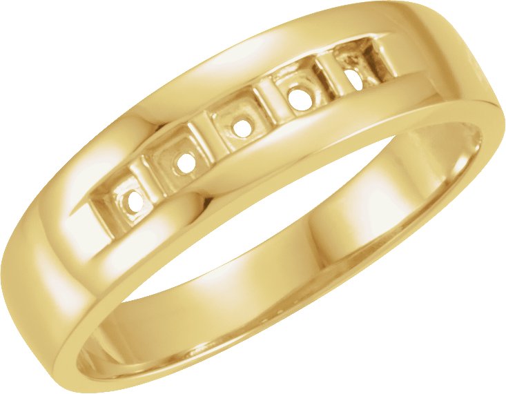 18K Yellow 5-Stone Anniversary Band Mounting