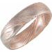 18K Rose Gold PVD Damascus Steel 6 mm Patterned Half Round Band Size 10