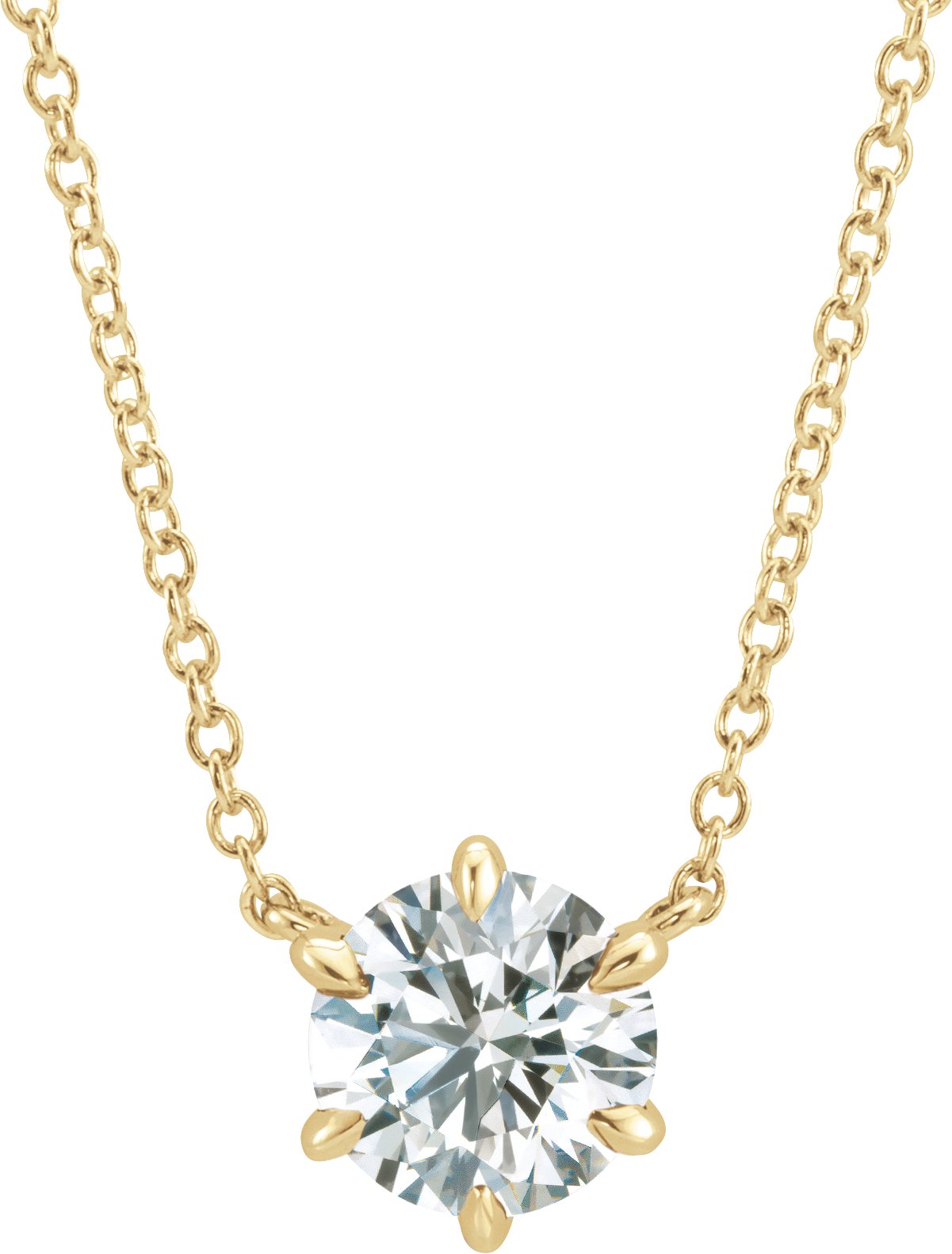 14K Yellow 1/3 CT Diamond Solitaire 18 Necklace  