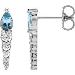 aquamarine march birthstone earrings