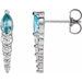 Sterling Silver Natural Blue Zircon & 1/4 CTW Natural Diamond Earrings