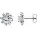 Sterling Silver Natural White Sapphire & 1/6 CTW Natural Diamond Halo-Style Earrings