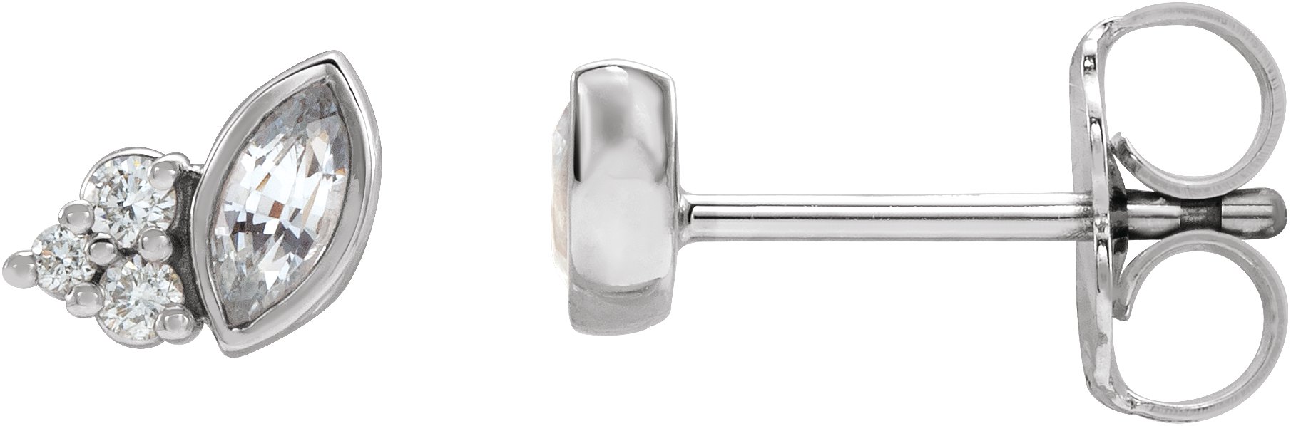 Platinum Sapphire and .05 CTW Diamond Earrings Ref. 16501433