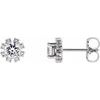 Sterling Silver Sapphire and .07 CTW Diamond Earrings Ref 15389094