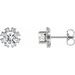 14K White Natural White Sapphire & 1/5 CTW Natural Diamond Earrings