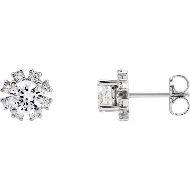 Sterling Silver 2 CTW Natural Diamond Earrings