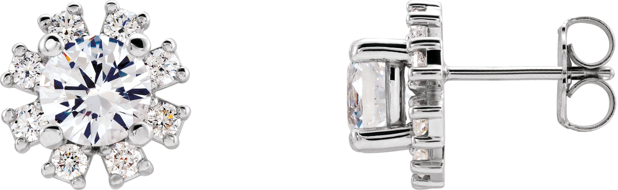 14K White Sapphire and .50 CTW Diamond Earrings Ref 15389551