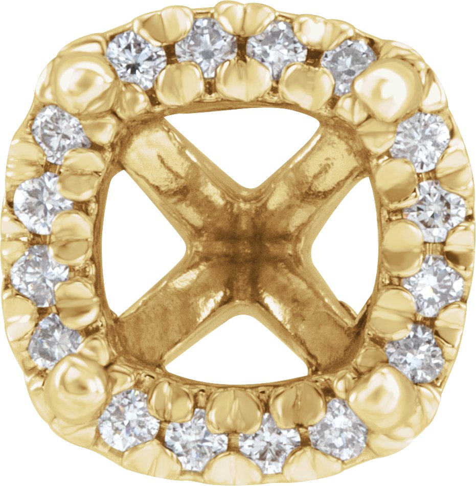 French-Set Cocktail-Style Halo-Style Earring Setting