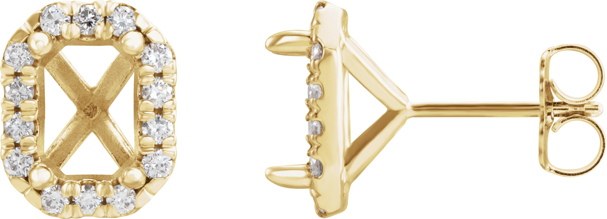 French-Set Halo-Style Earrings