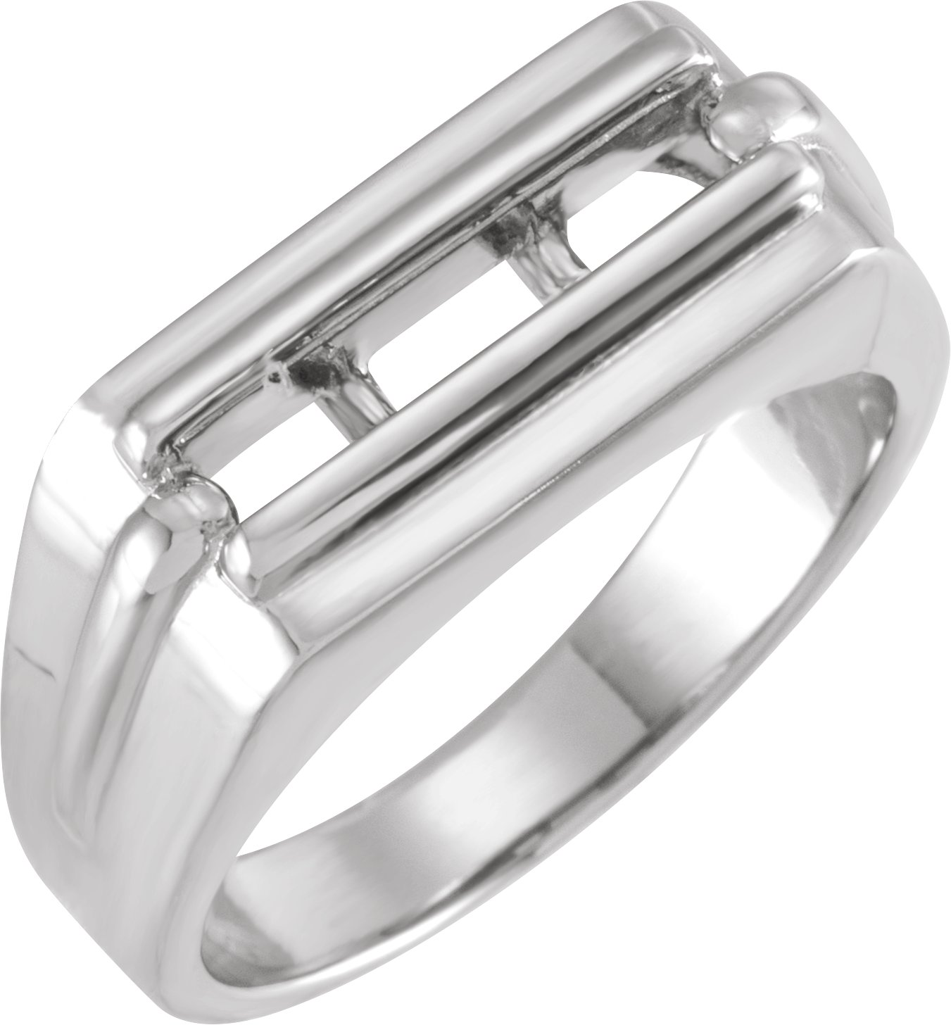 Sterling Silver 3 mm Round Men's Five-Stone Band Mounting   