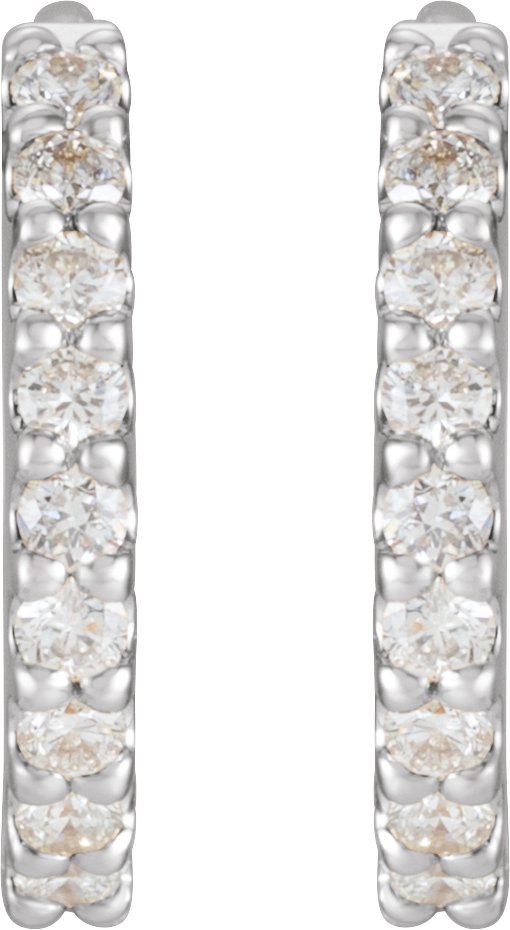 Platinum .25 CTW Diamond Hinged 10.32 mm Hoop Earrings Ref. 16685705