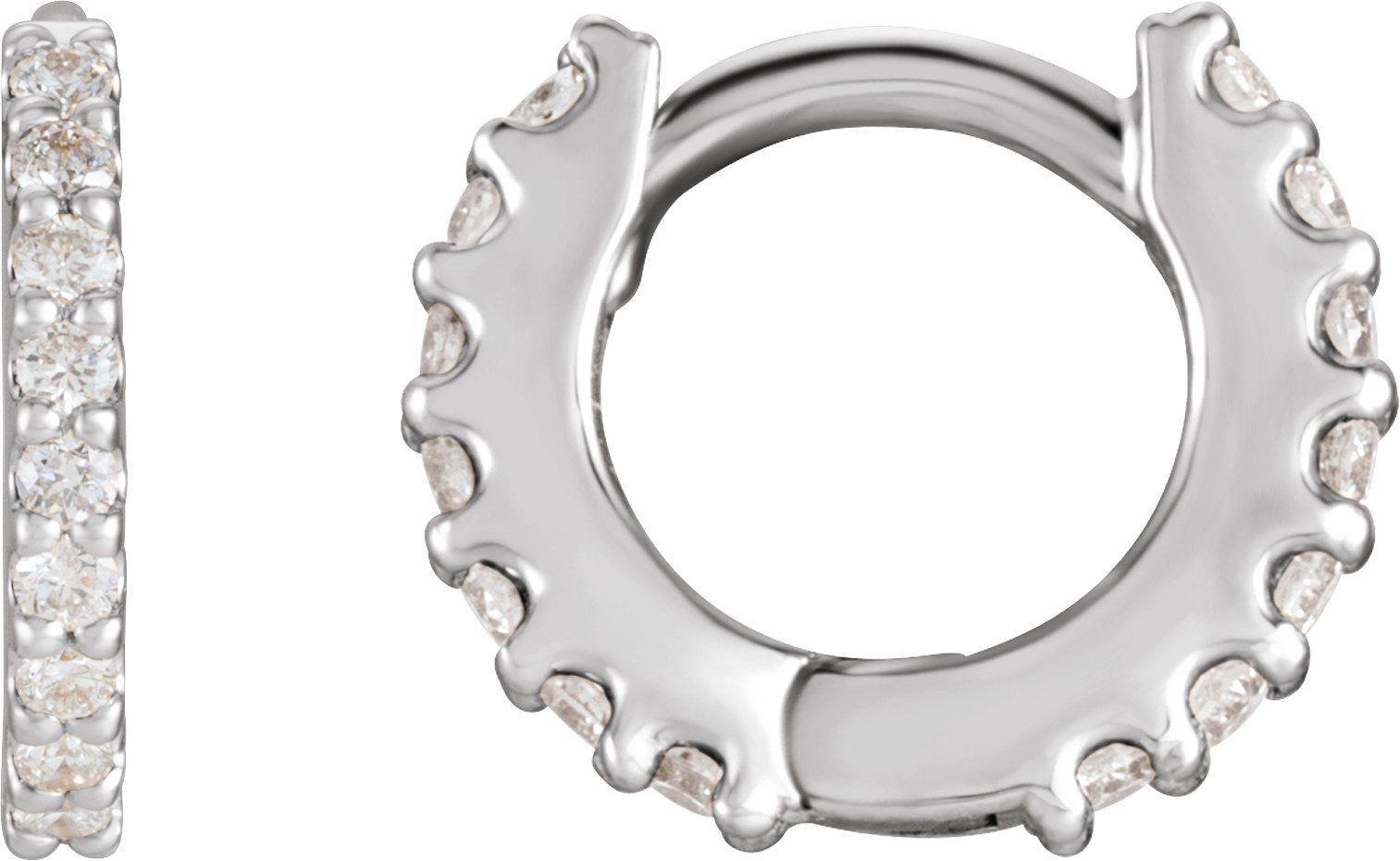 Sterling Silver .33 CTW Diamond Hinged 12.6 mm Hoop Earrings Ref. 16685711