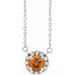 Sterling Silver 6.5 mm Natural Citrine & 1/6 CTW Natural Diamond 18