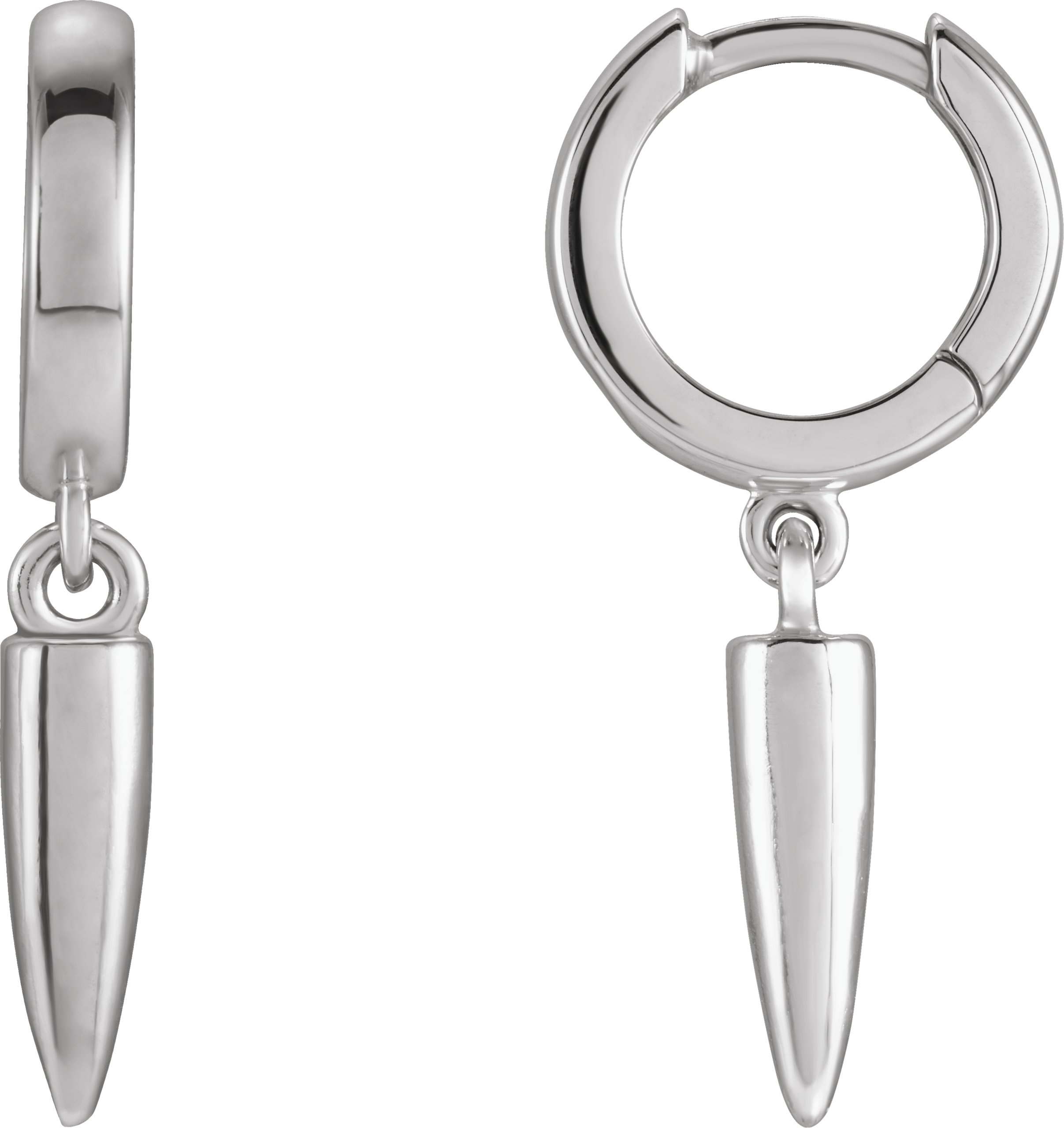 Sterling Silver Spike Hinged Hoop Earrings