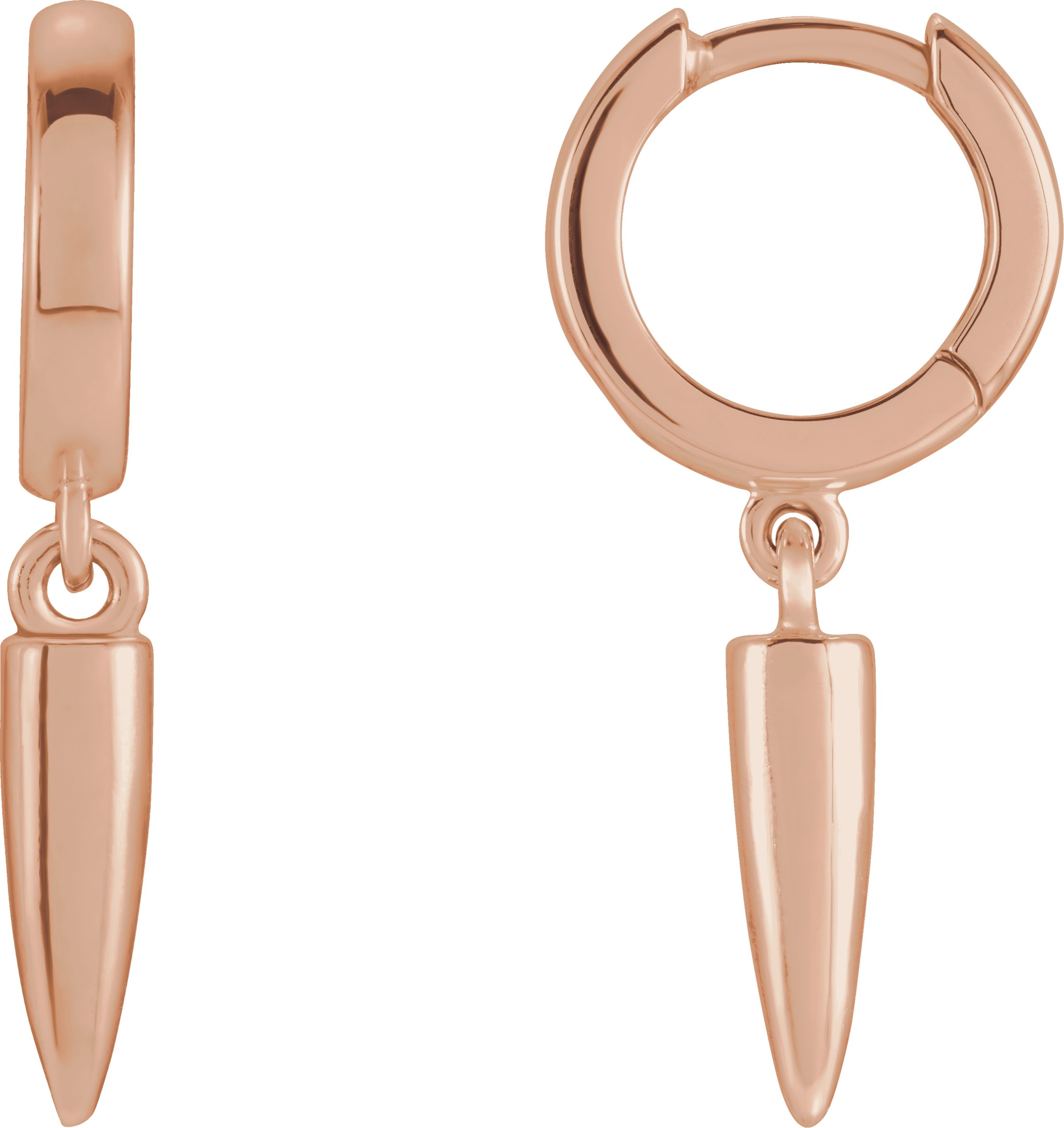 18K Rose Spike Hoop Earrings