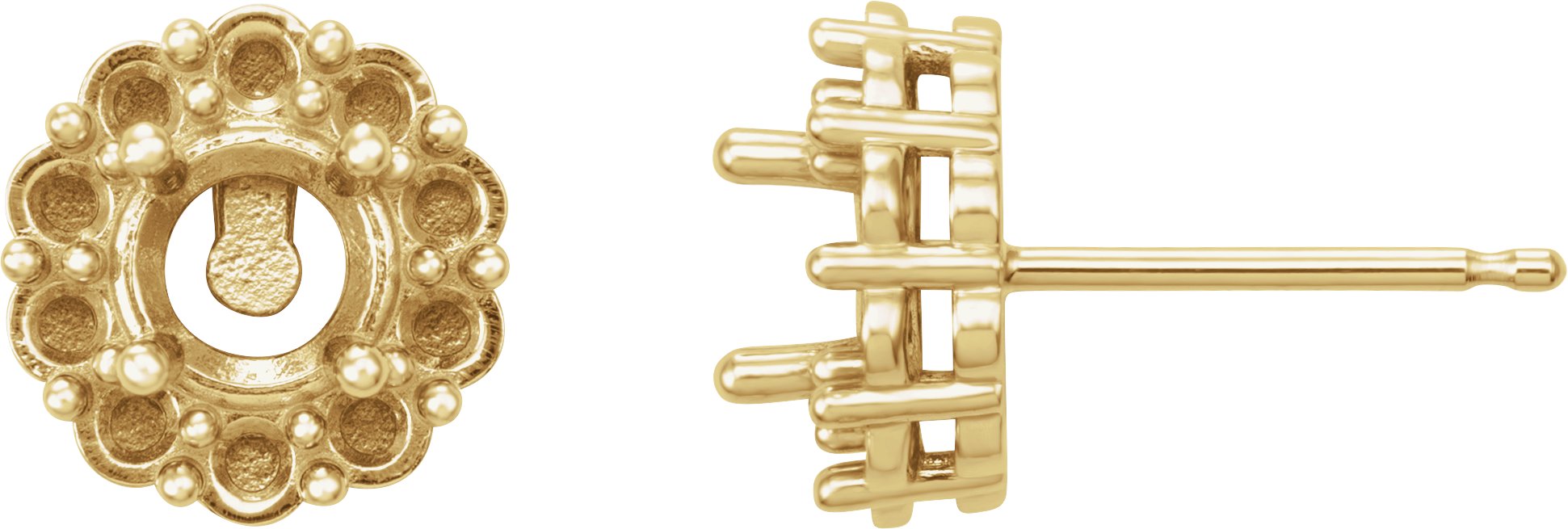 Round 4-Prong Halo-Style Earrings